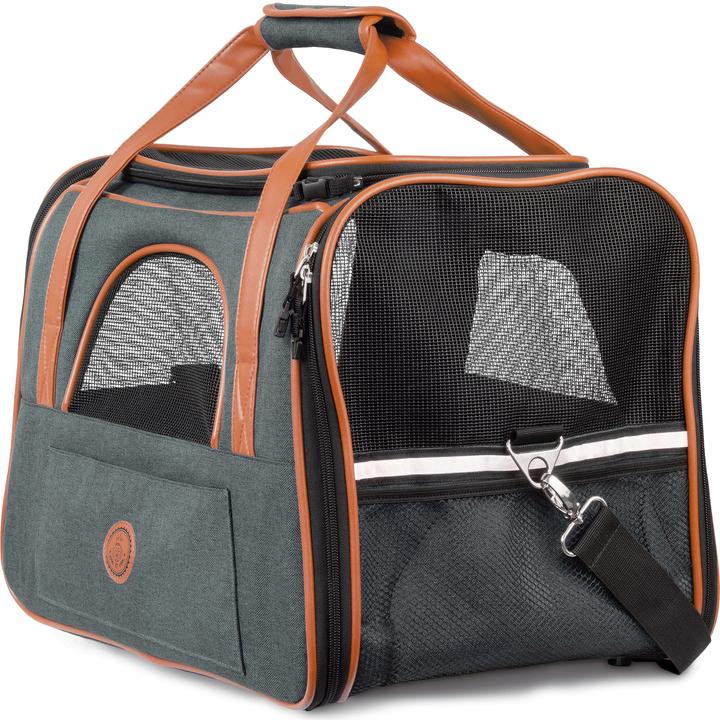 Immagine prodotto Hund ist König Borsa per cani (Cane, Gatto, Chiudibile a chiave, Traspirante, Riflettori, Pieghevole)