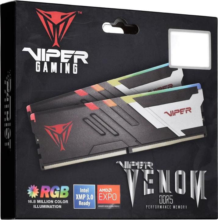 Produktbild Patriot D532GB 6400-40 Viper Venom RGB K2 PAT (2 x 16GB, 6400 MHz, DDR5-RAM, DIMM)