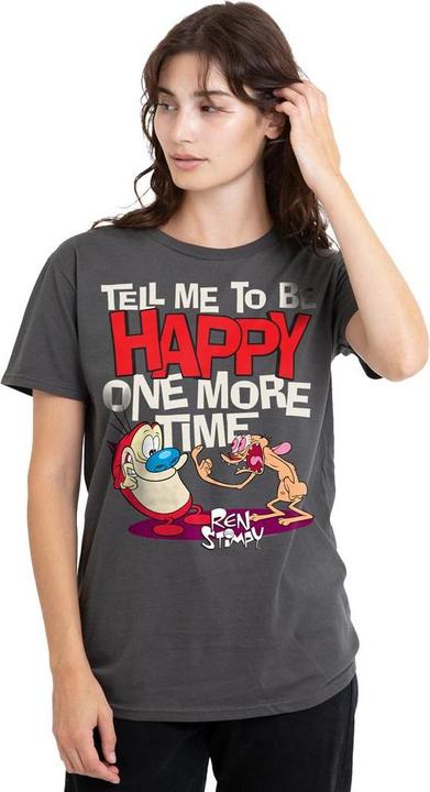 Immagine prodotto Ren & Stimpy Tell Me To Be Happy Maglietta Adulto Unisex (S)