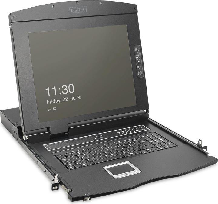 Digitus Console modulare 19" HD LCD KVM, 16 porte VGA, tastiera svizzera