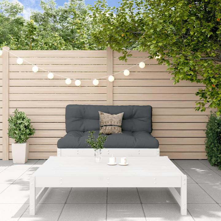 Immagine prodotto VidaXL 2-tlg. Garten-Lounge-Set mit Kissen Weiss Massivholz