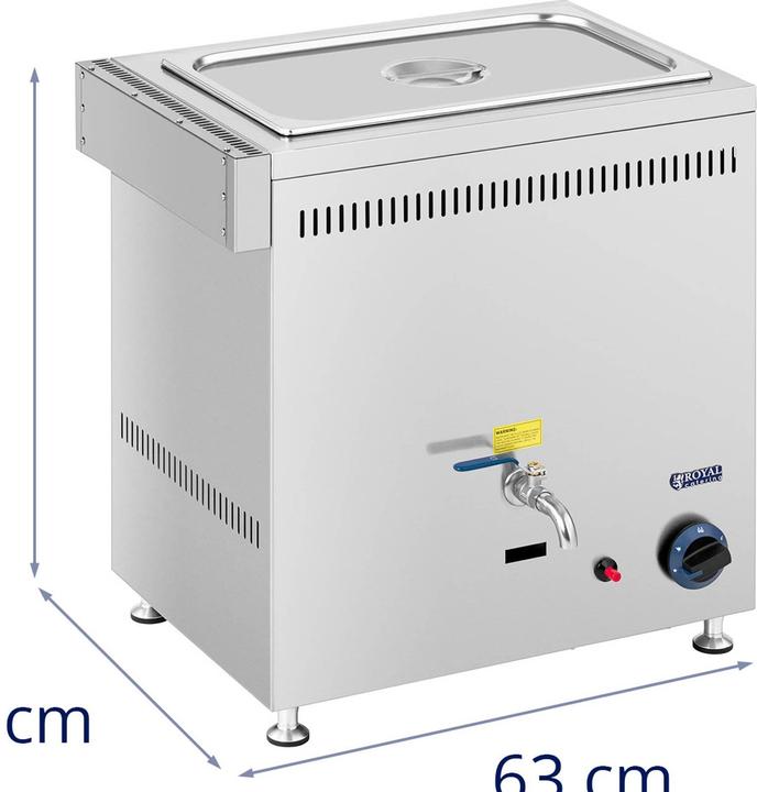 Royal Catering Bain-marie à gaz 3300 W 1 GN Récipient gastronomique Bain-marie RC-BMG6020E