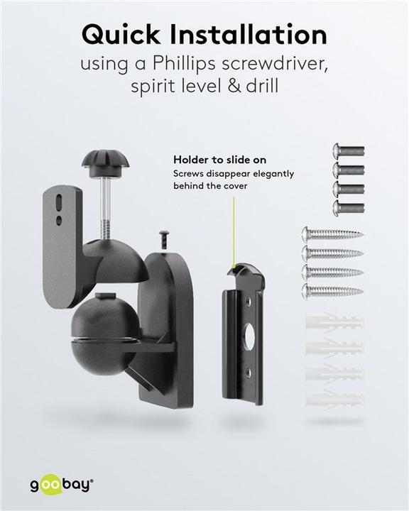 Produktbild Goobay Universal (1 Paar, Wandmontage, Schwenkbar, Neigbar)