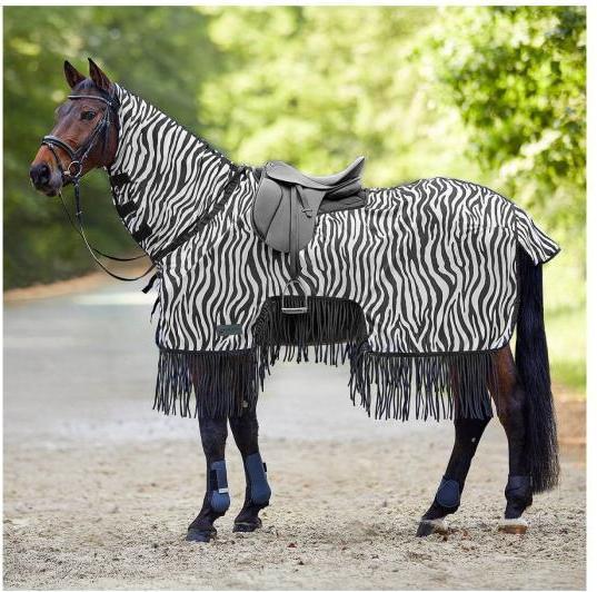 Produktbild Waldhausen Fliegenausreitdecke Zebra mit Fransen (135 cm)