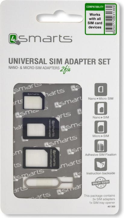 Productafbeelding 4smarts Universele SIM adapter set 3 stuks