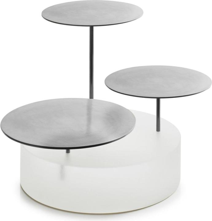 Image du produit Mealplak Ice Bloc de service avec 3 plateaux ronds D21cm blanc/argenté