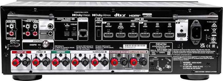 Actual product image Denon AVR X1800H DAB (7.2 channels, DAB+, FM, AM, DAB)
