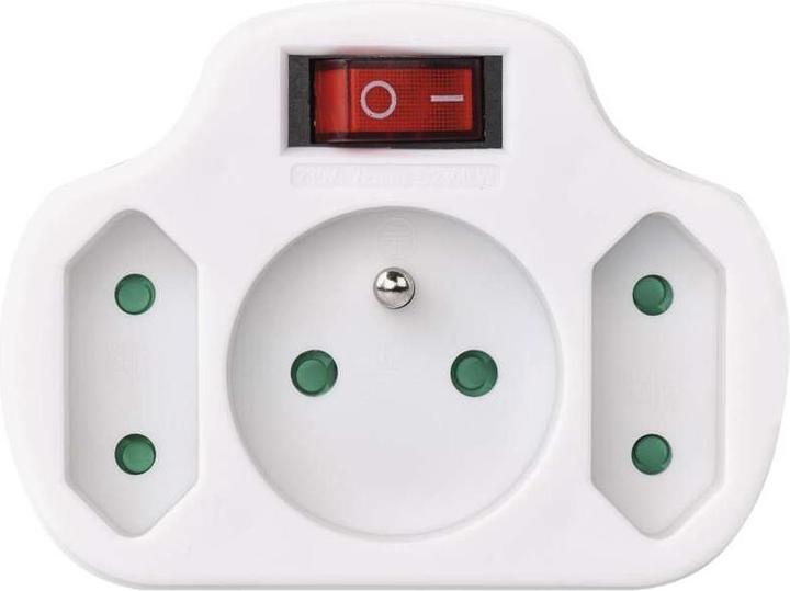 Actual product image Emos Plug distributor with switch 1 socket outlet without + 2x Euro white (P0029) (2 x)