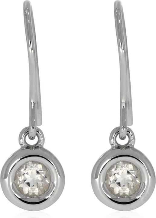 Xen Ohrhänger mit Weisstopas ca. 0,6 ct. rhodiniert (925 Sterling Silber)