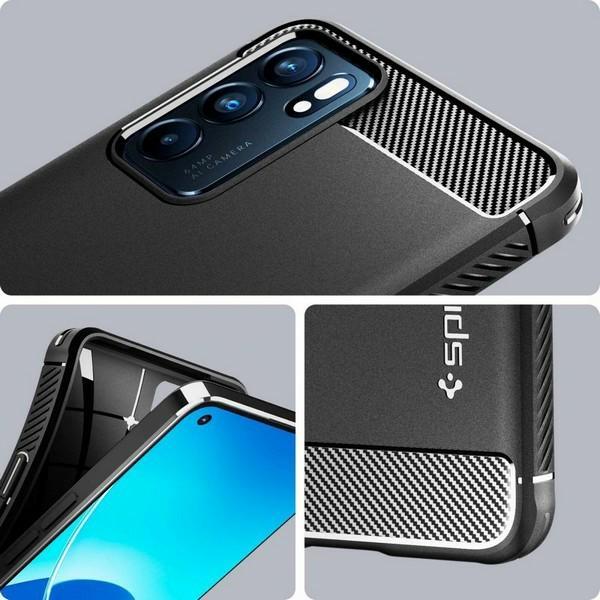 Actual product image Spigen RUGGED ARMOR OPPO RENO 6 5G MATTE Black (Oppo Reno 6 5G)