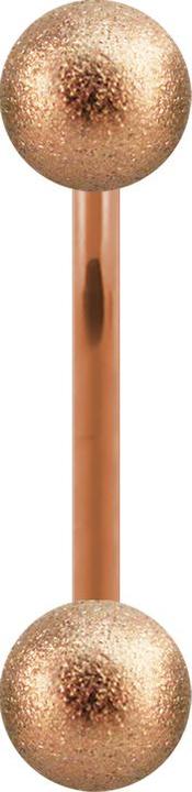 Star Piercing Micro Banane rosegold mit zwei Kugeln gesprenkelt (Chirurgenstahl 316L)