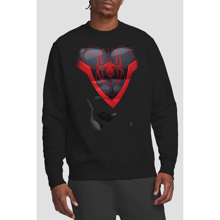 Actual product image Spiderman Unisex Adult Miles Morales Costume Sweatshirt (M)
