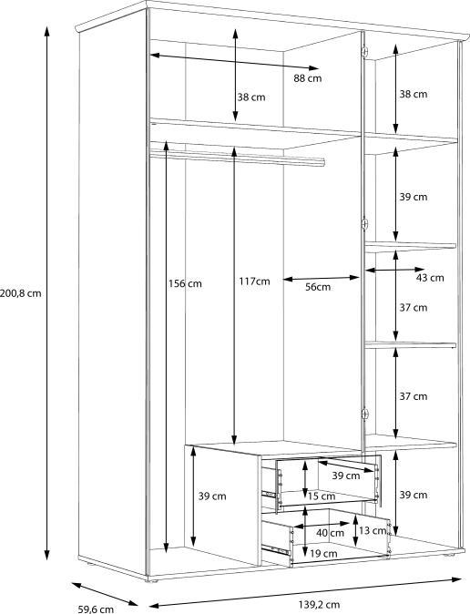 Actual product image Forte Gloria (139.5 x 59.5 x 201 cm)