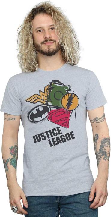 Immagine prodotto Justice League Spray Logos Maglietta Uomo (XL)