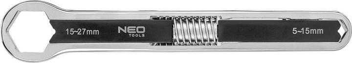 Immagine prodotto Neo reguliuojamas žiedinis veržliaraktis (Reguliuojamas žiedinis raktas, dvigubas galas 5-27 mm) (27 mm, 19 mm, 16 mm, 23 mm, 10 mm, 18 mm, 5 mm, 17 mm, 6 mm, 20 mm, 26 mm, 11 mm, 25 mm, 15 mm, 14 mm, 9 mm, 21 mm, 22 mm, 7 mm, 24 mm, 8 mm, 12 mm, 13 mm)