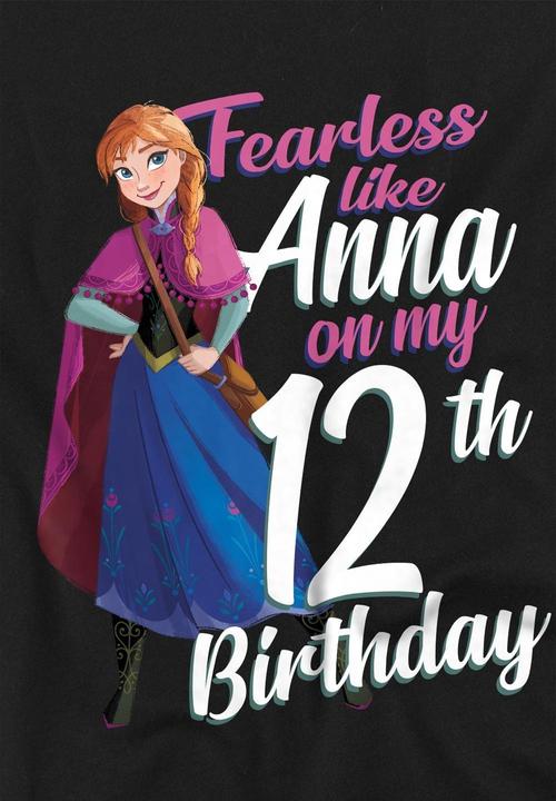 Immagine prodotto Disney Frozen Fearless Like Anna Maglietta 12° Compleanno Bambini (104)