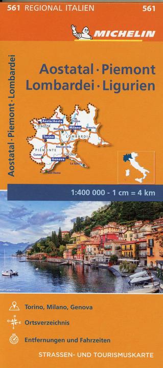 Actual product image Michelin Valle d'Aosta, Piedmont, Lombardy and Liguria. Road and tourist map 1:400.000 400000