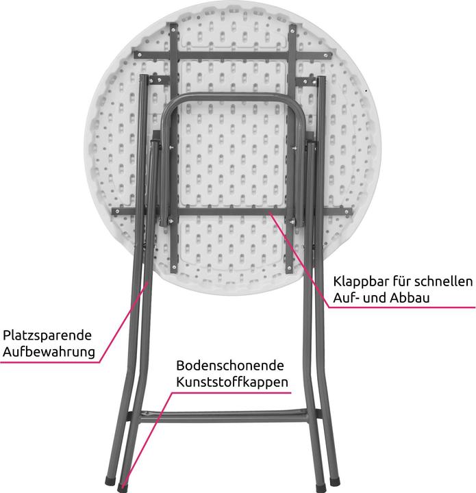 Produktbild tectake Stehtisch (Ø 80 x 110 cm)