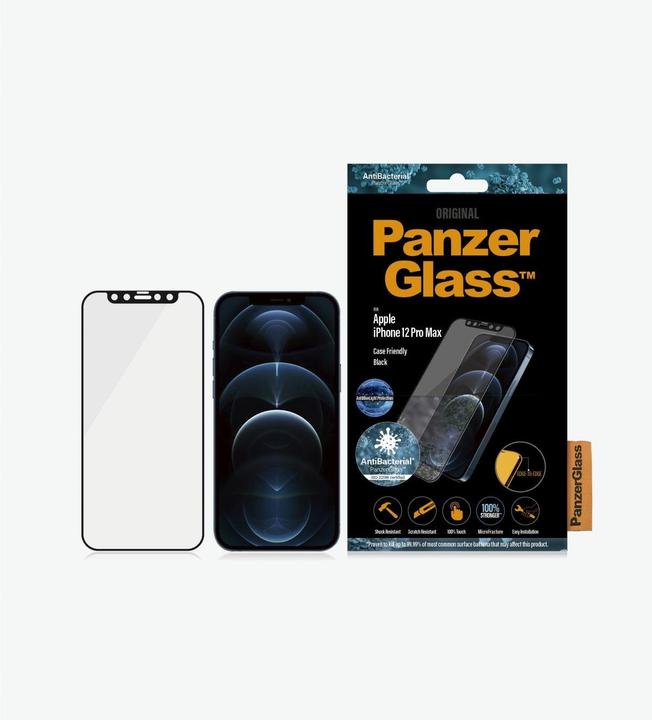 Productafbeelding PanzerGlass Koffervriendelijk Zwart AB ABL (1 Stuk, Apple iPhone 12 Pro Max)