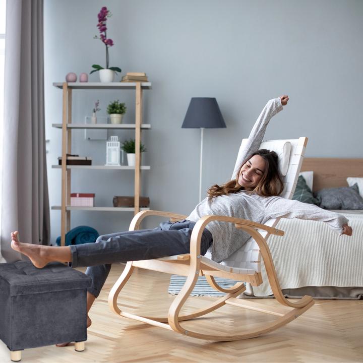 Actual product image Relaxdays Velvet stool