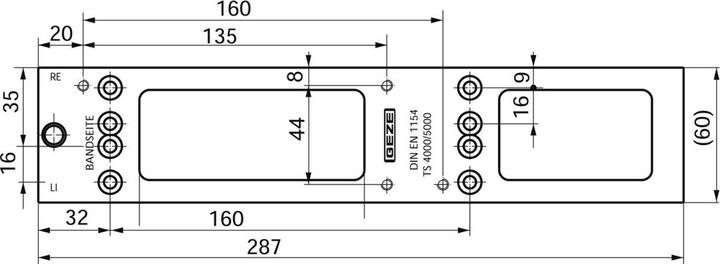 Produktbild Geze Montageplatte zu TS 4000 / 5000 (Zimmertür, Eingangstür, Holztür, Balkontür, Indoor)