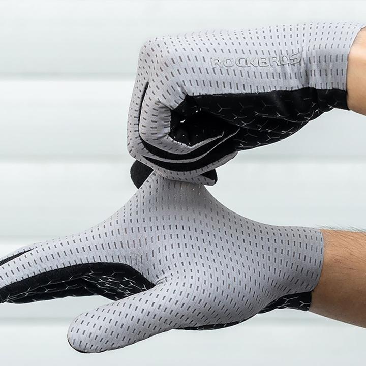 Immagine prodotto Rockbros Breathable Full Finger Cycling Gloves, Size: XXL - Gray (XXL)
