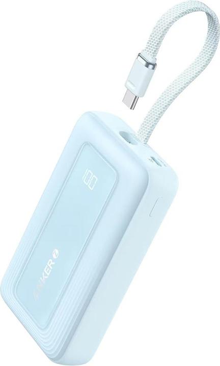 Actual product image Anker - Power Bank Zolo (A1688031) - Type-C, USB, 10000mAh, 30W, with Type-C Cable - Light Blue (10000 mAh, 30 W)