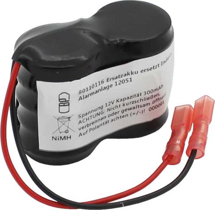 Produktbild XCell Ersatzakku NiMH 12V 300mAh ersetzt Indexa Alarmanlage 12051 (300 mAh)
