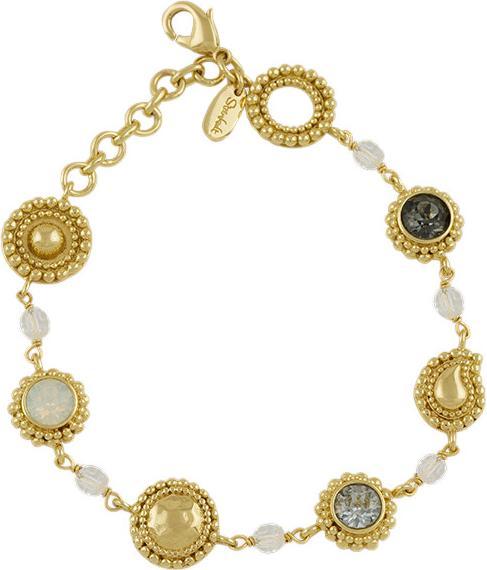 Produktbild Steinkult Armband mit Kristallsteinen "Sheila" (21 cm, Messing vergoldet, Kristall)