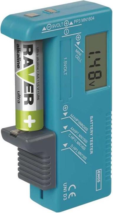 Image du produit Emos Testeur de piles AA, AAA, C, D, 9V, piles bouton