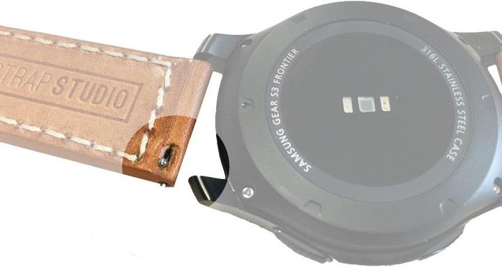 Actual product image Strap Studio Leather Classic Grey (22 mm, Leather, Gear S3 Frontier, Gear S3 Classic)