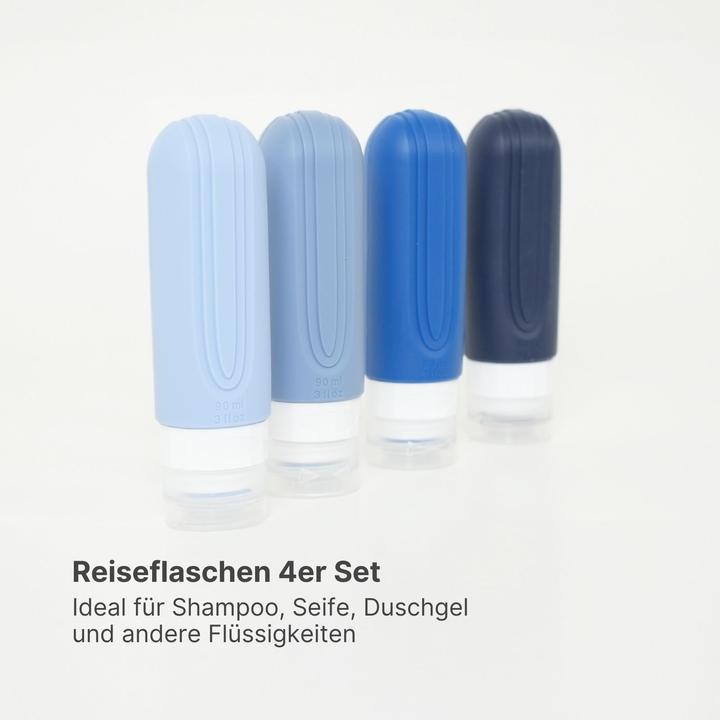 Actual product image Hermex Travel bottles set of 4 (Manicure set, Liquid bags, Hygiene product)