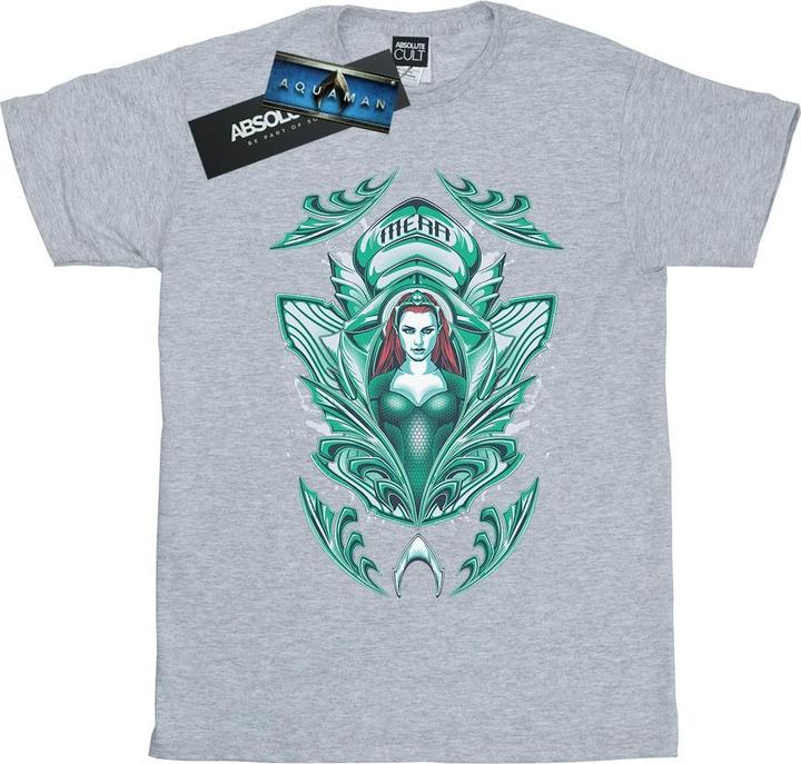 Actual product image Womens/Ladies Aquaman Mera Crest Cotton Boyfriend T-Shirt (XXL)