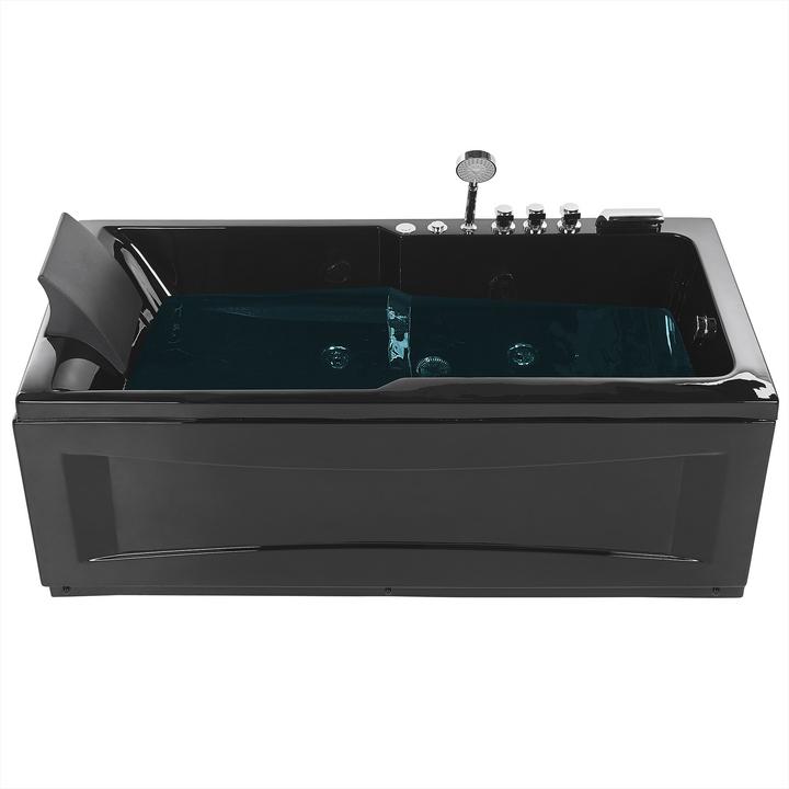 Immagine prodotto Beliani Vasca idromassaggio nera rettangolare con LED 169 x 81 cm a sinistra ARTEMISA (200 l, 112 cm, 81 cm)