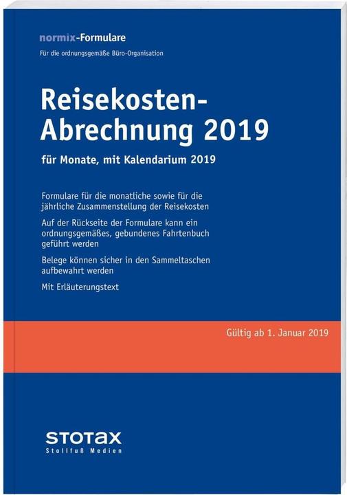 Produktbild Reisekosten-Abrechnungen 2019 mit Kalendarium