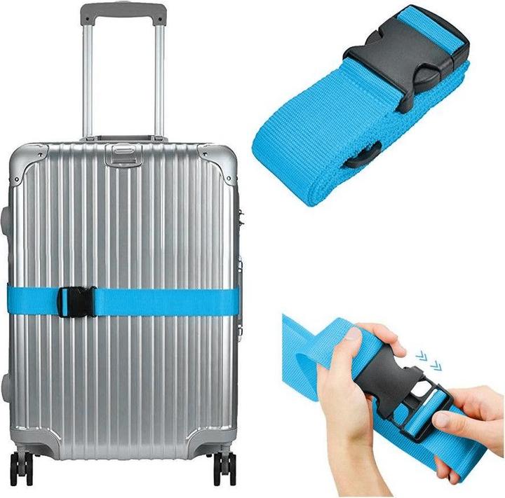 Actual product image ASMI Gepäckgurt – Verstellbarer Koffergurt in Blau, Länge 165 cm