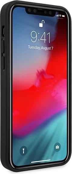 Immagine prodotto BMW M Custodia rigida PU Triangoli+ Linea Tricolore per Apple iPhone 12 12 Pro - nero (Apple iPhone 12 Pro, Apple iPhone 12)