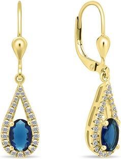 Brilio Silver - Beautiful gold-plated earrings with blue zircons EA446YB (Silber aus der Schweiz und Deutschland und Österreich)