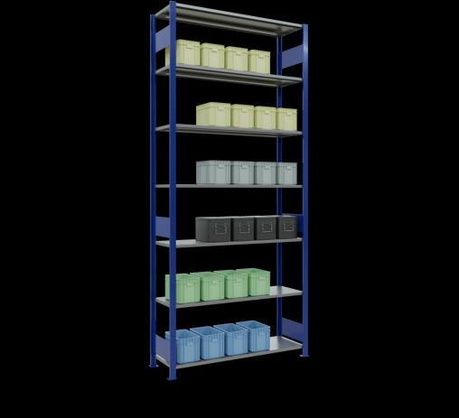 Image du produit Schulte Lagertechnik Système d'étagères de base MULTIplus150 sans boulons avec longerons.