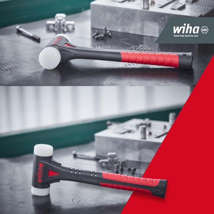 Actual product image Wiha FibreBuzz® soft-face hammer recoilless, polyamide striking head 320 mm | 44598 (740 g)