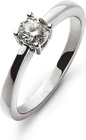 Immagine prodotto Natsumi Schmuck Anello con diamante in oro bianco 18K/750 0,25 ct H si (50, Oro 750/18 K)