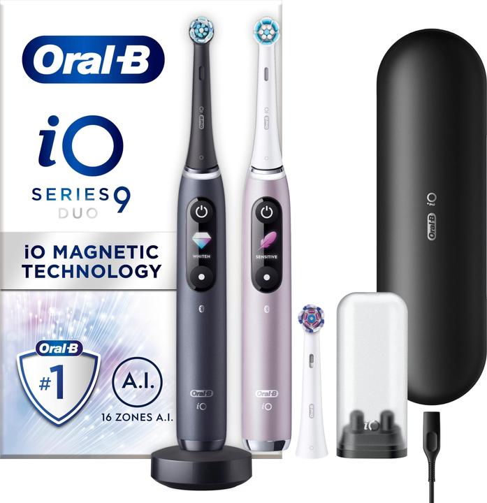 Oral-B iO9 Duo Pack Black Onyx & Rose Quartz Electric Toothbrush (Brosse à dents oscillo-rotative)