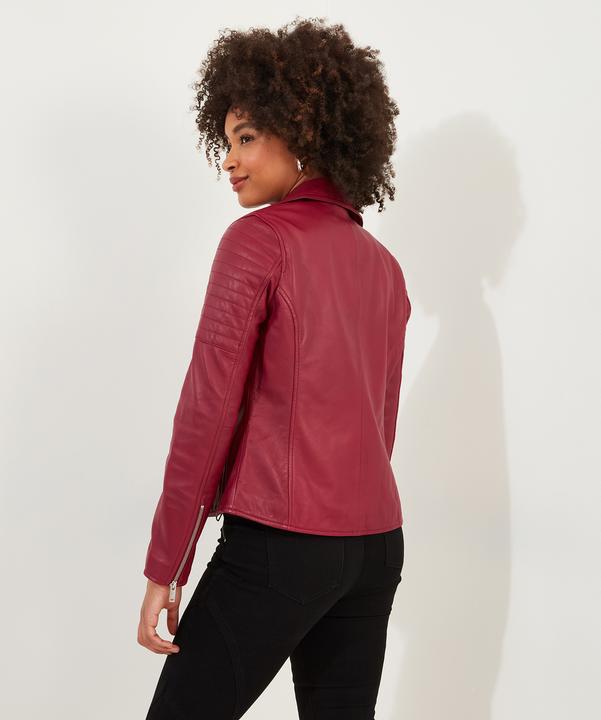 Produktbild Joe Browns Raspberry Leather Biker Jacket (38)
