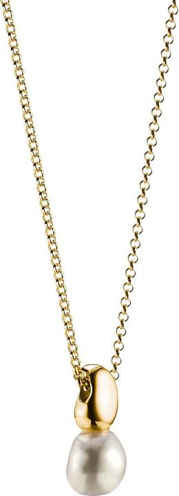 Thomas Sabo Halskette mit Perlen Anhänger Natural Beauty vergoldet (Süsswasserzuchtperle, Sterling Silber 925, 40 - 45 cm)