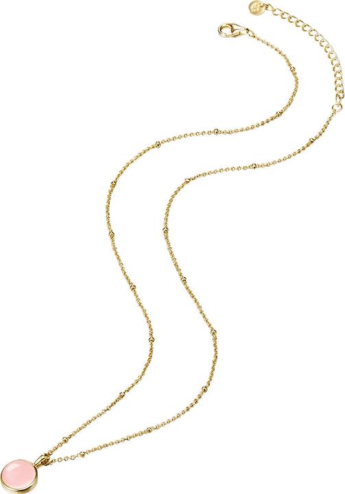 Immagine prodotto Glanzstücke München Donna Argento Rosa Quarzo Giallo Oro 40,0 cm Catena base + 5,0 cm Estensione - 11044 (Argento, 40 - 45 cm)