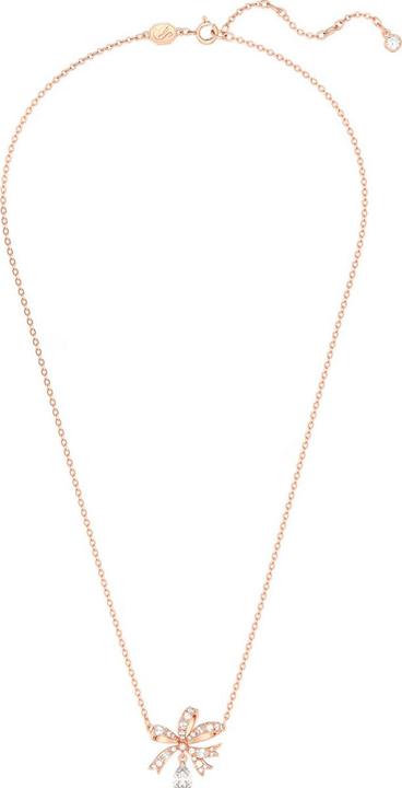 Produktbild Swarovski Volta Halskette Schleife Klein Weiss Roségold (Swarovski Metall, 38 - 43 cm)