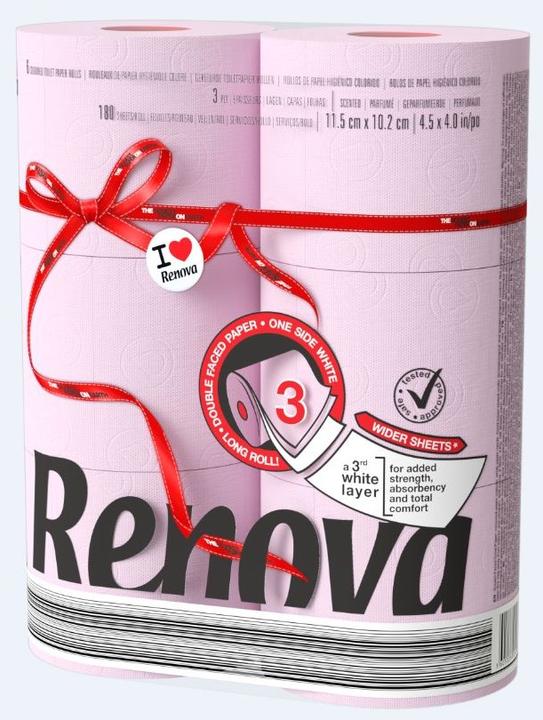 Renova WC Papier 6 Rollen Red Label 3 lagig (6 x)