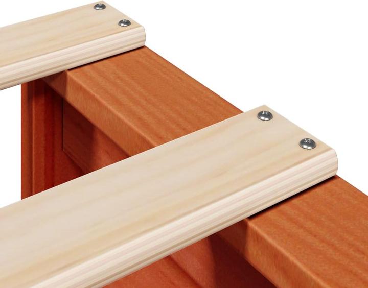 Actual product image VidaXL Solid wood bed Wooden bed Pallet bed with headboard 140x190cm pine (140 x 190 cm)