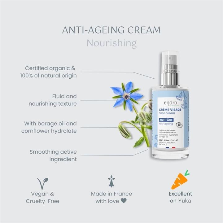 Produktbild Endro Cosmétiques Gesichtscreme natürlich Anti-Ageing 50 ml (50 ml, 24h Creme)