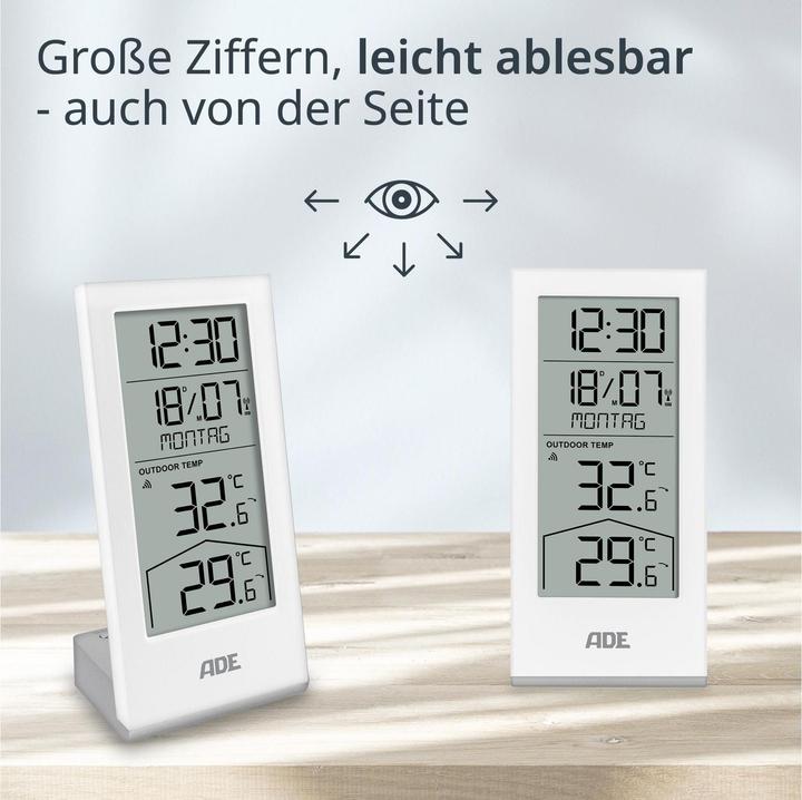 Actual product image ADE Wetterstation mit Funk-Aussensensor Weiss, Funktionen